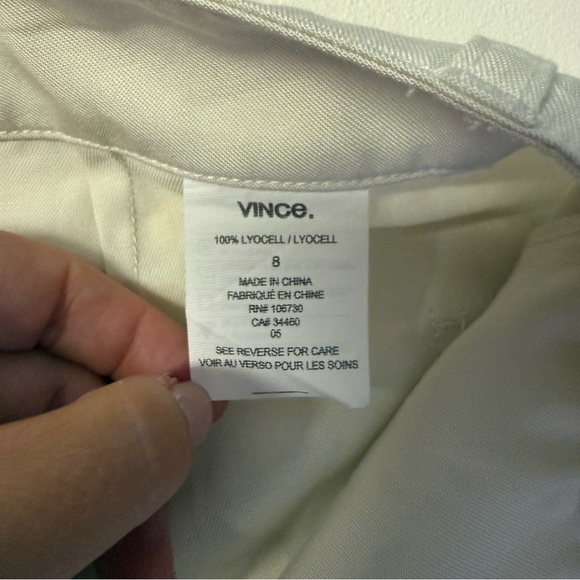 Vince Ivory Twill Tapered Leg Pants Size 8 Women’s 100% Lyocell - Picture 6 of 11